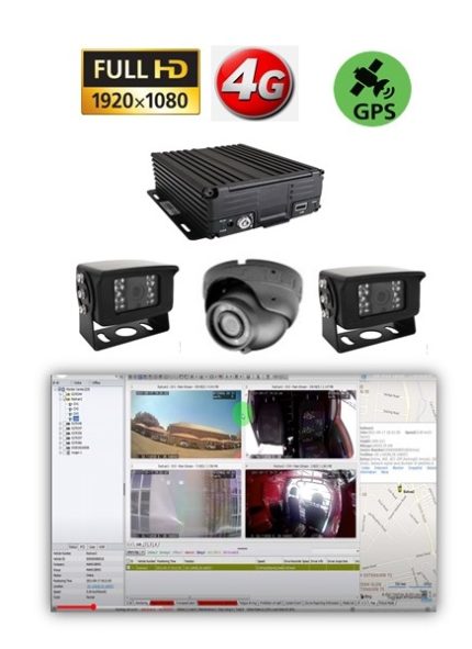 KIT VEHICULAR / MDVR CON CAMARAS 1080P - 4G -GPS